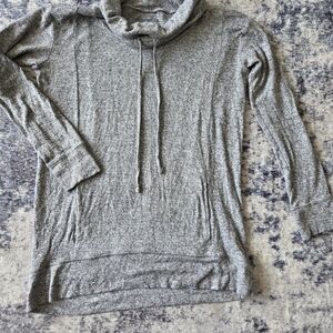 aerie Heather Gray Cowl Neck Hooded Sweater